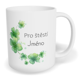 Hrnek klasický malý s vlastním potiskem - Pro štěstí