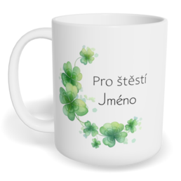 Hrnek klasický malý s vlastním potiskem - Pro štěstí
