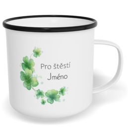 Hrnek plecháček s potiskem na míru - Pro štěstí