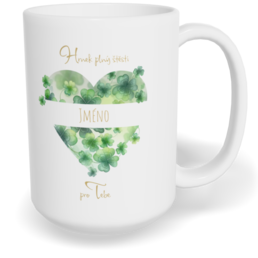 Hrnek klasický velký s vlastním potiskem - Hrnek plný štěstí