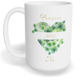 Hrnek klasický velký s vlastním potiskem - Hrnek plný štěstí