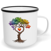 Hrnek plecháček s potiskem na míru - Strom života