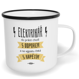 Hrnek plecháček s potiskem na míru - Do práce s odporem