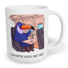 Hrnek klasický malý s vlastním potiskem - Žij jako volný pták