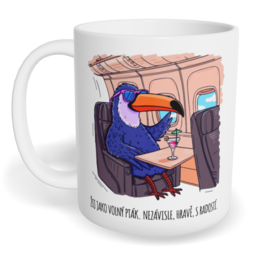 Hrnek klasický malý s vlastním potiskem - Žij jako volný pták