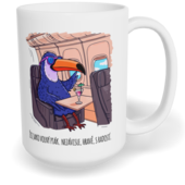 Hrnek klasický velký s vlastním potiskem - Žij jako volný pták