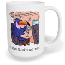 Hrnek klasický velký s vlastním potiskem - Žij jako volný pták