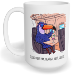 Hrnek klasický velký s vlastním potiskem - Žij jako volný pták